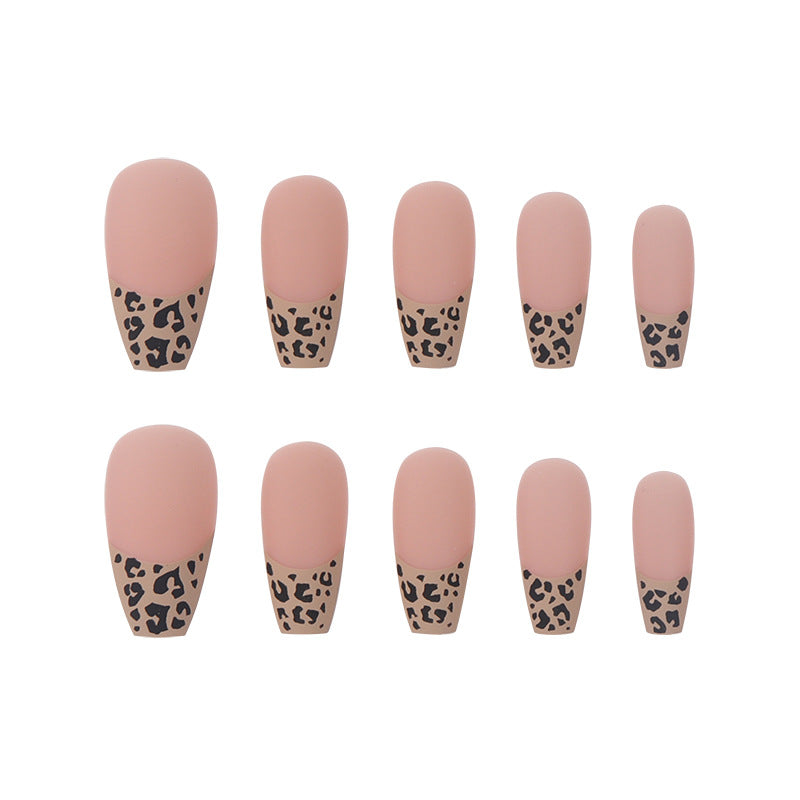Leopard Print French Tip Press-On Nails Kalsten