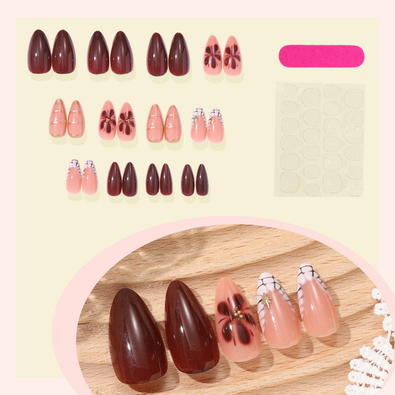 Decorative Floral Press-On Nail Art Set kalsten
