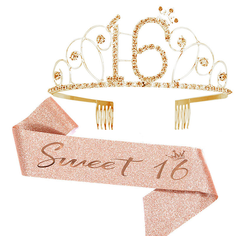 Ladies Glittering Tiara with Festive "50 & Fabulous" Design Kalsten