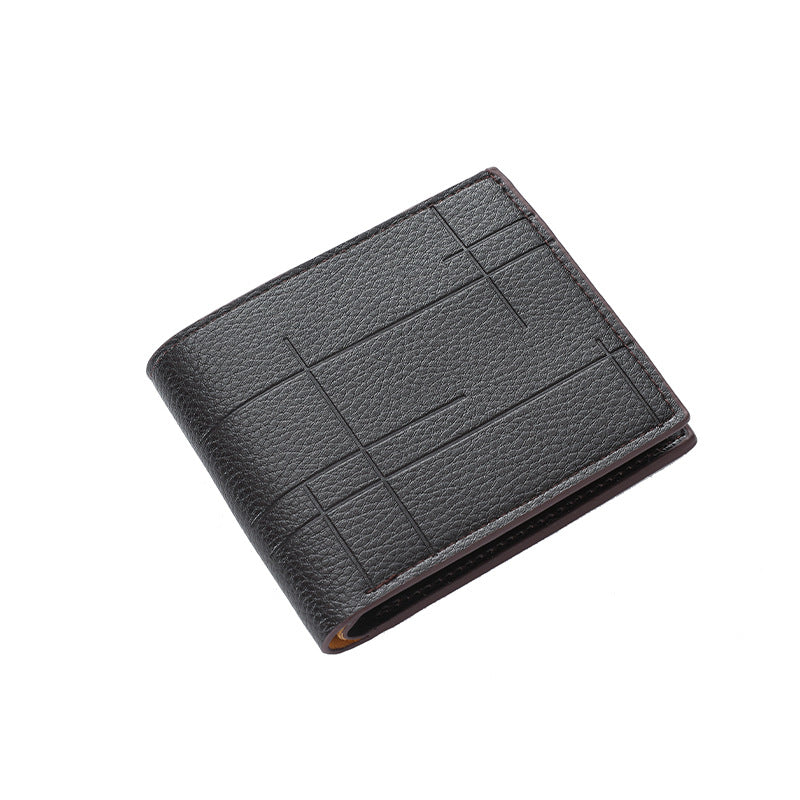 Textured Bi-Fold Leather Wallet Kalsten
