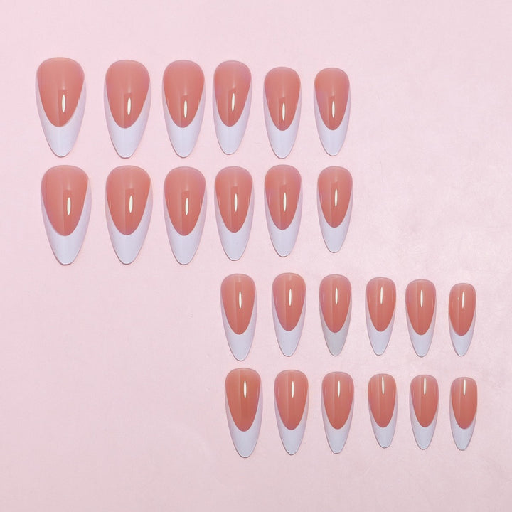 Elegant Stiletto Press-On Nails with Elegant French Tip Design Kalsten