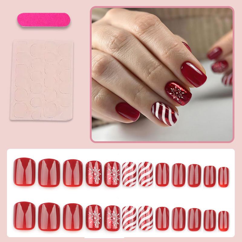 Artificial nail set with festive snowmen and Christmas motifs Kalsten