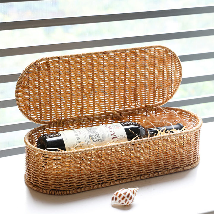Unisex Oval Storage Basket with Handwoven Structure Kalsten
