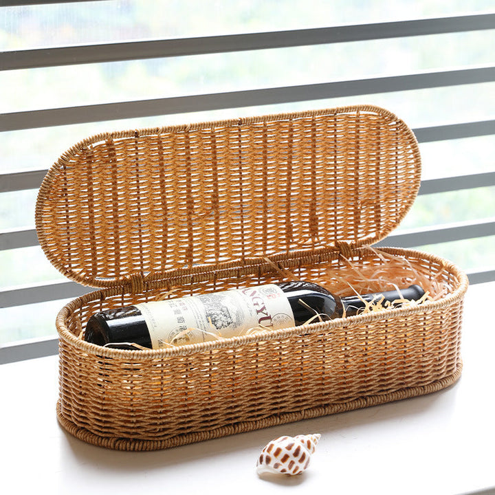 Oval Handmade Wicker Storage Basket Kalsten