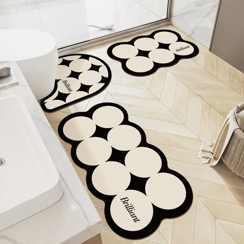 Unique Bubble Design Bath Mat Set