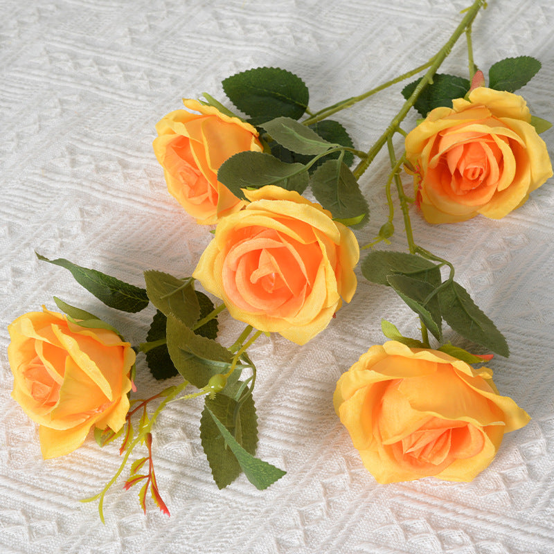 Artificial Silk Floral Rose Stem