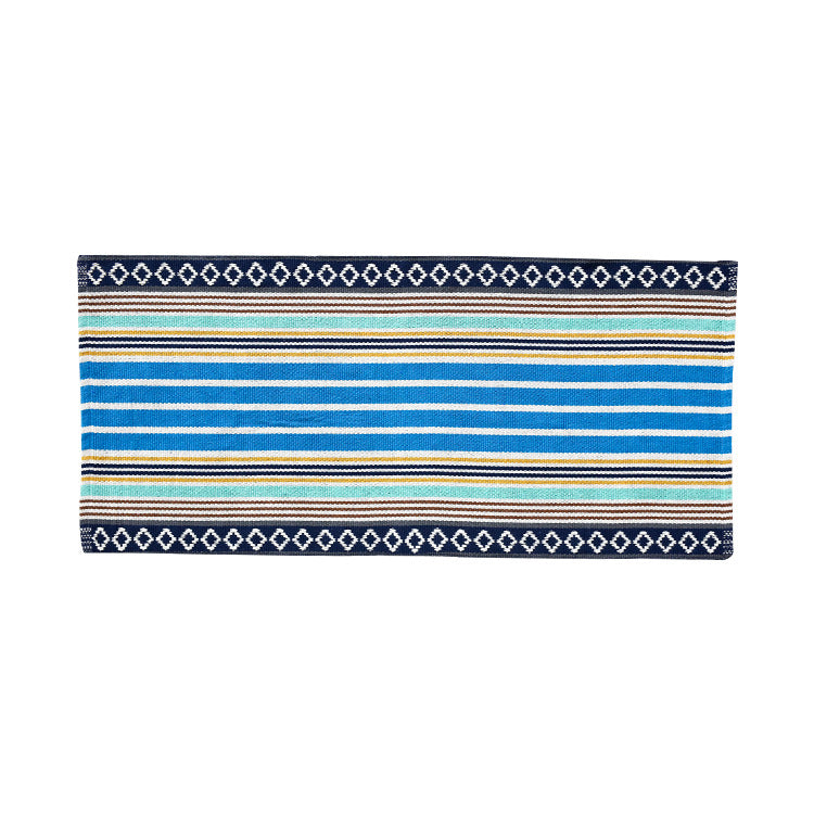 Flat woven bed runner and carpet runner with vibrant checked design Kalsten