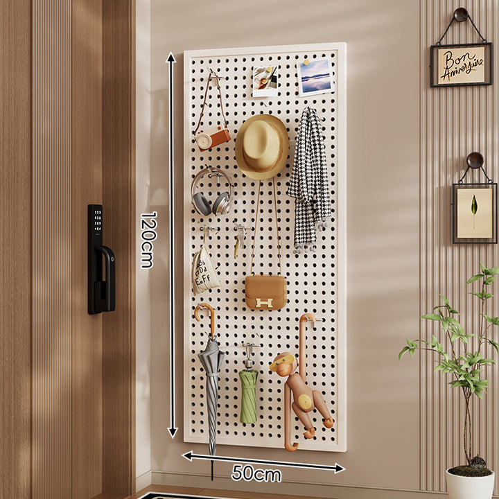 Wall-Mounted Perforated Pegboard Organizer Panel Large Square with Modular Hooks and Accessories