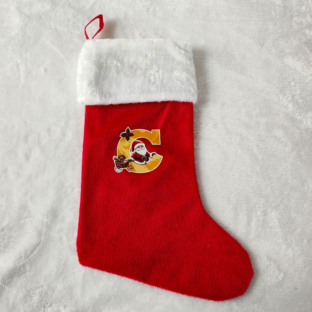 Festive Christmas stocking with customizable design