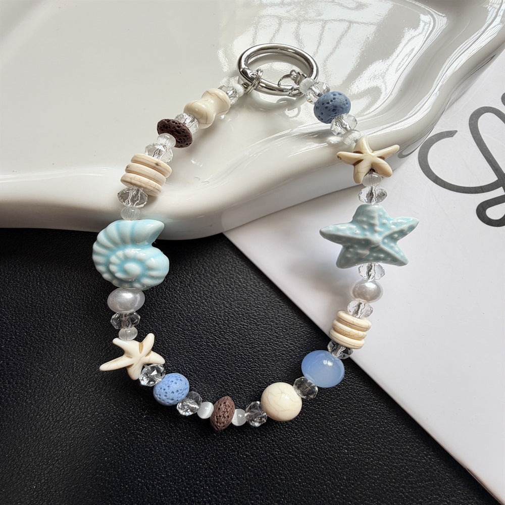 Beach-Themed Beaded Keychain Kalsten
