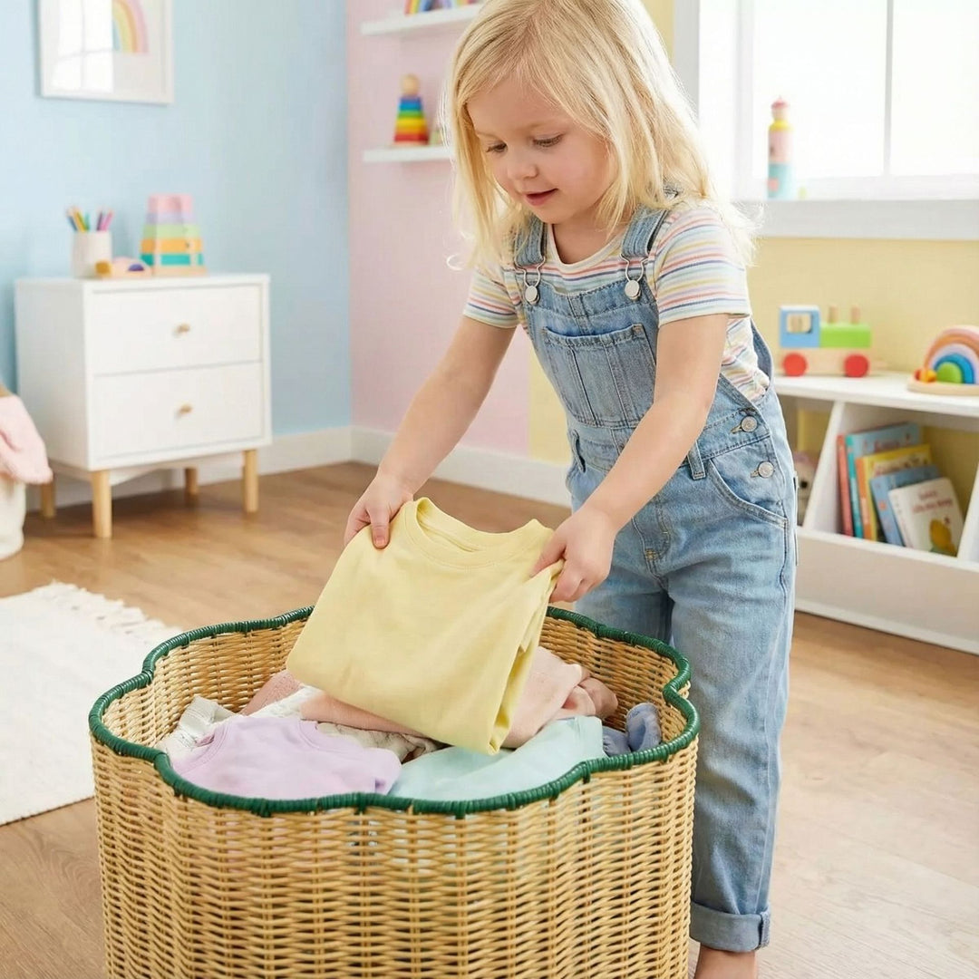 Decorative Scalloped Woven Storage Basket Kalsten