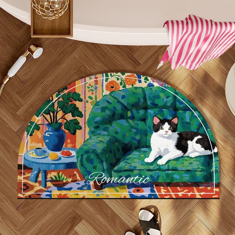 Cat-Themed Bath Mat Kalsten