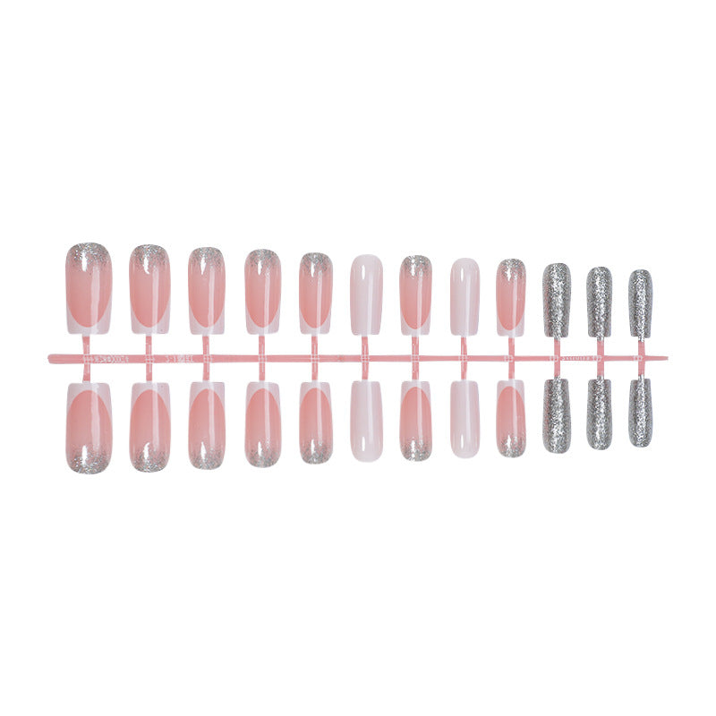 Elegant Press-On Nail Set with Glittering Tips Kalsten