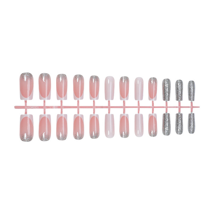 Elegant Press-On Nail Set with Glittering Tips Kalsten