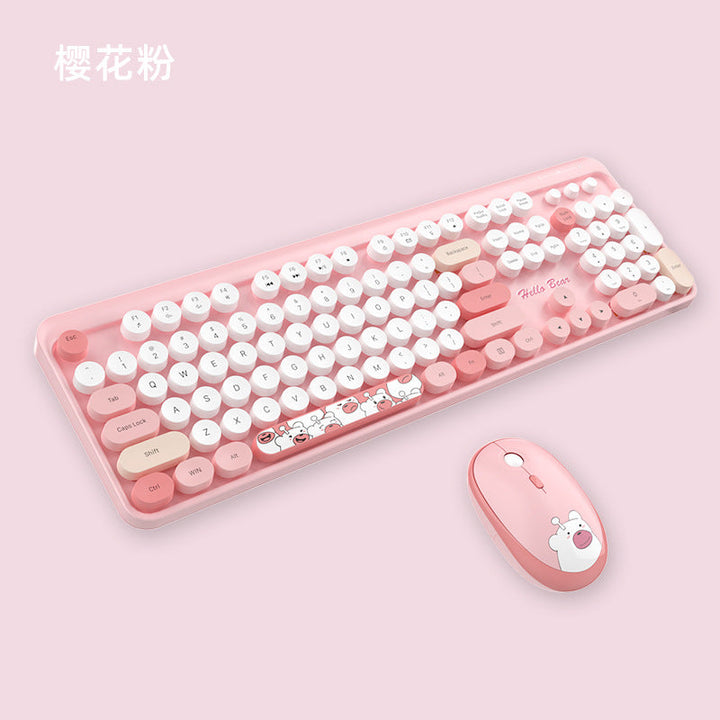 Cute Themed Wireless Keyboard and Mouse Set Kalsten