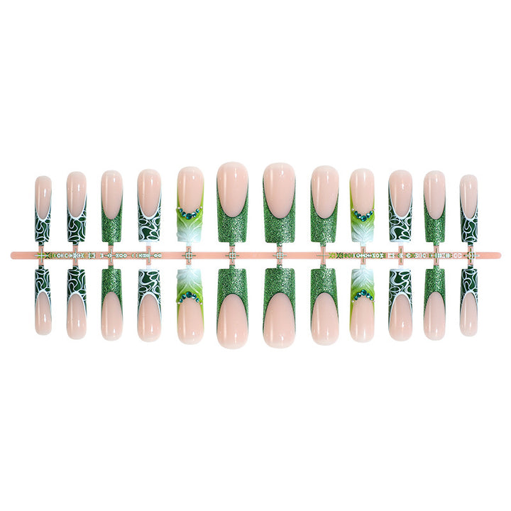 Artificial nail set with elegant glitter and specific designs Kalsten
