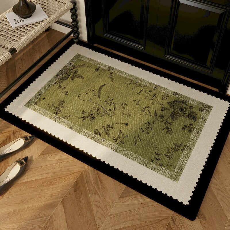 Elegant Floral Design Entrance Mat