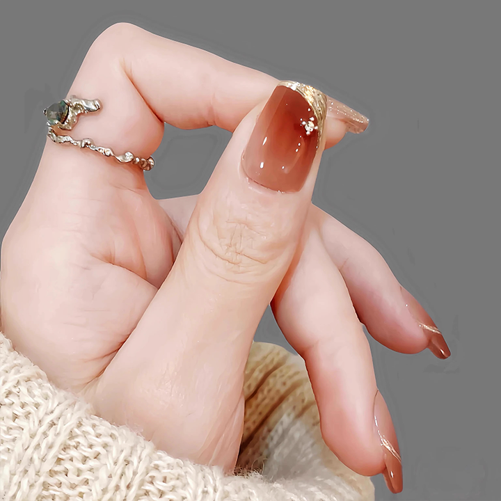 Elegant Glittering Press-On Nail Art Kalsten