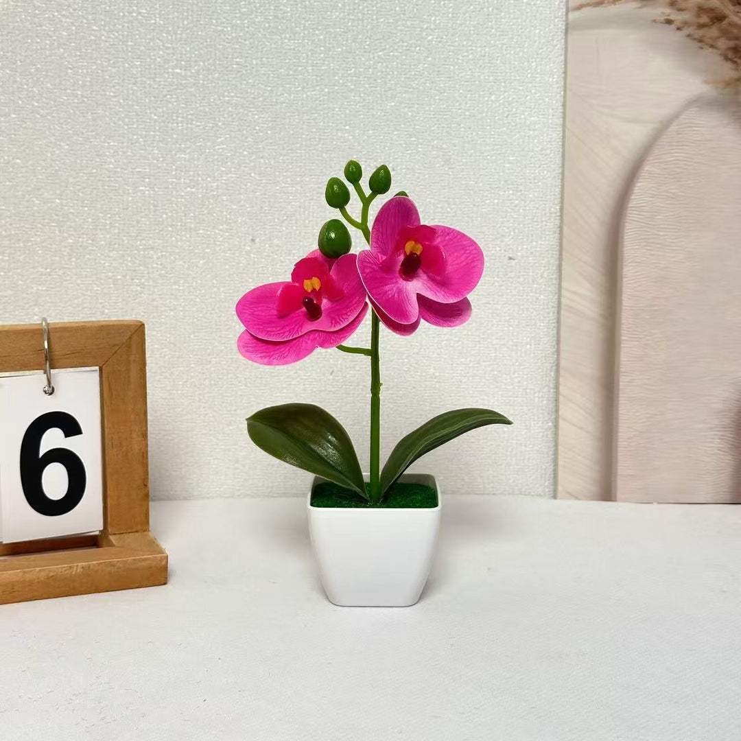 Lifelike Floral Orchid Display for Indoor Home Decor