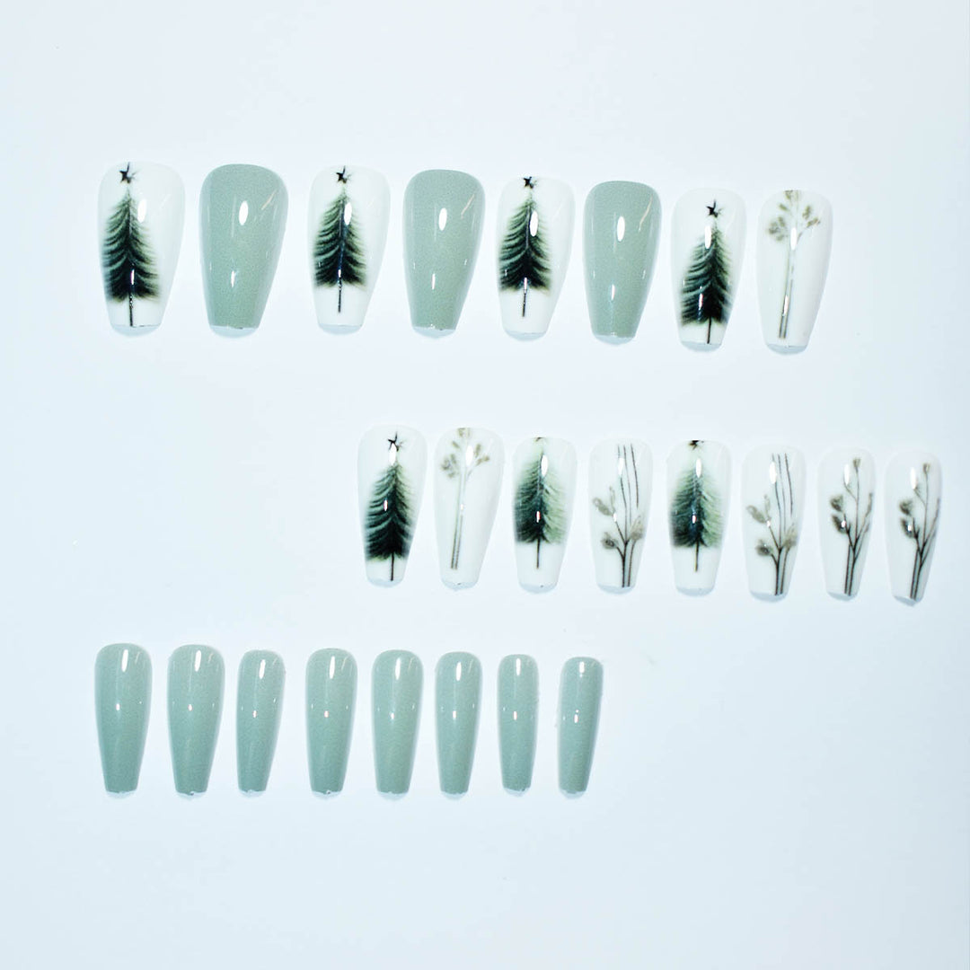 Artistic Botanical Press-On Nail Art Kalsten