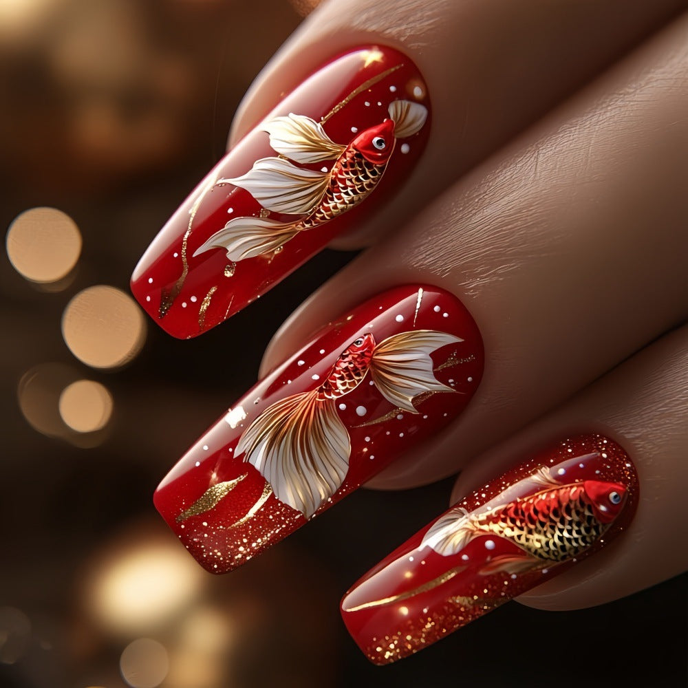 Artificial nail tips with floral accents Kalsten