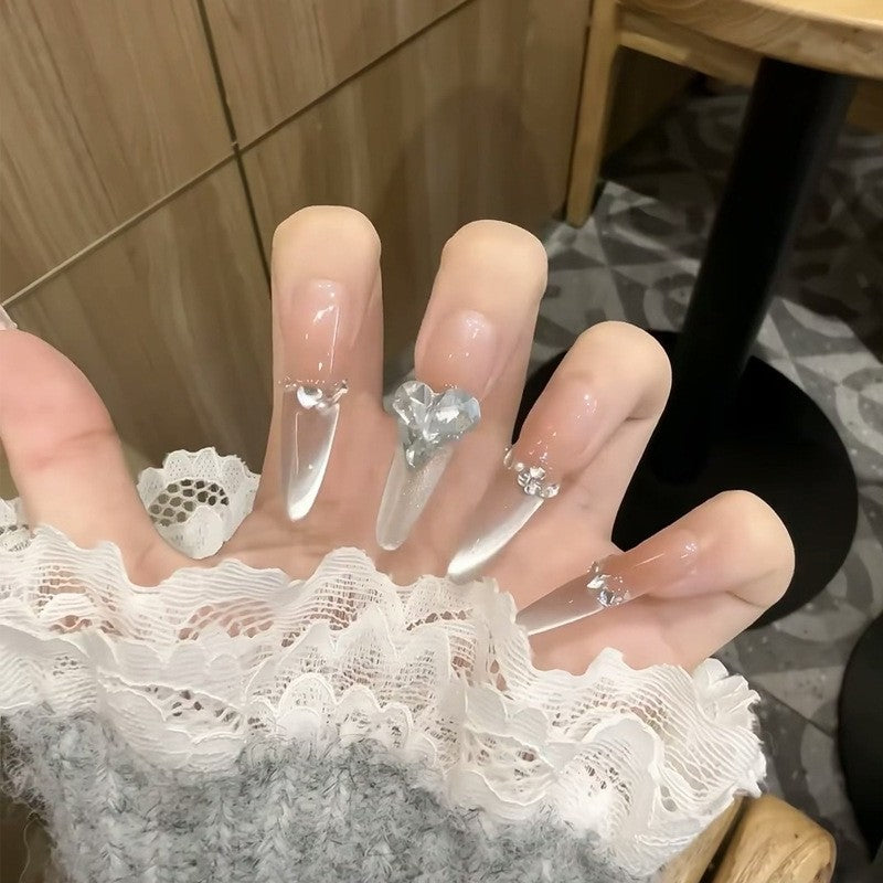 Artificial nail set with elegant tips and crystal accents Kalsten