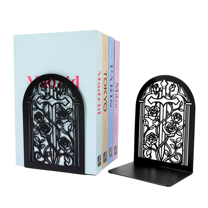 Decorative Floral Metal Bookends