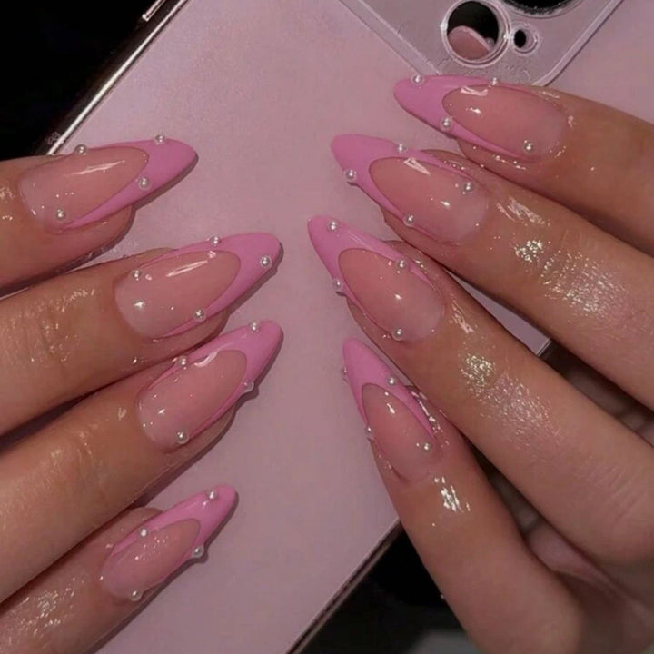 Acrylic nail set with glamorous 3D decorations and elegant design Kalsten