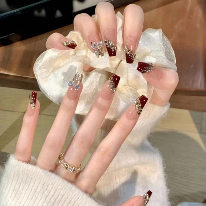 Ornate Rhinestone-Embellished Press-On Nail Set Kalsten