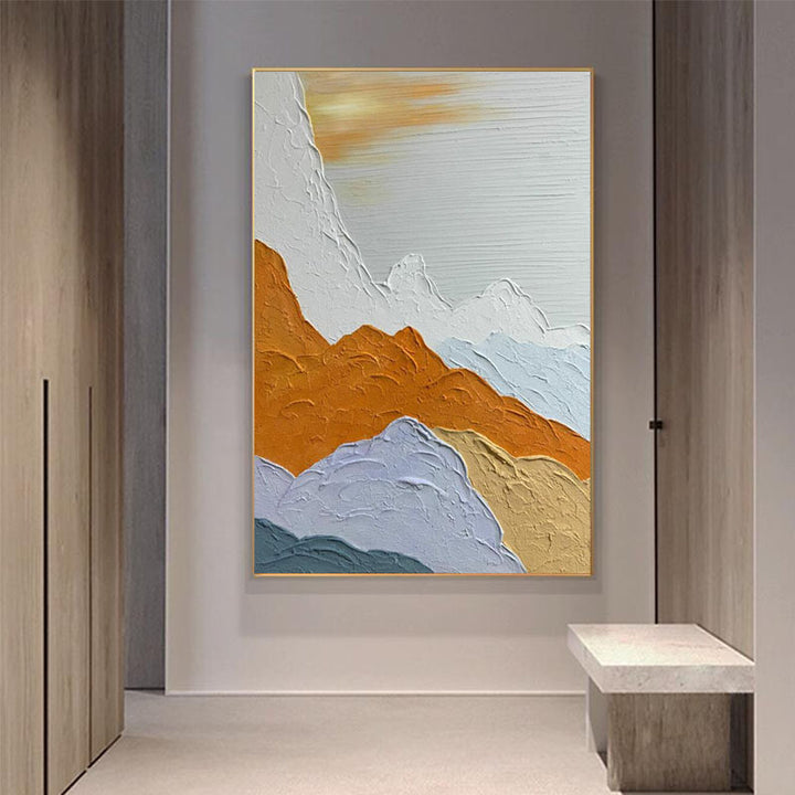 Contemporary Mountain Landscape Textured Wall Art