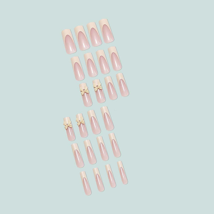 Artistic acrylic nails with bow decorations Kalsten