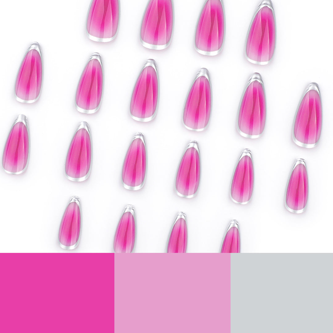 Artful stiletto nails with ombre effect and shine Kalsten