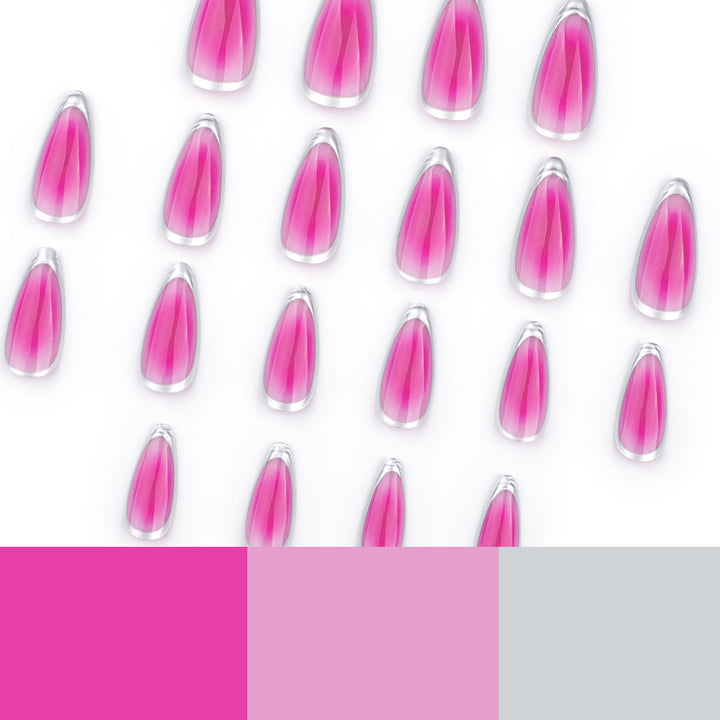 Artful stiletto nails with ombre effect and shine Kalsten
