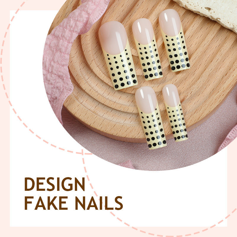 Artificial nail set with elegant dots and glitter accents Kalsten