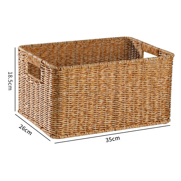 Handcrafted Rectangular Wicker Storage Bin Kalsten