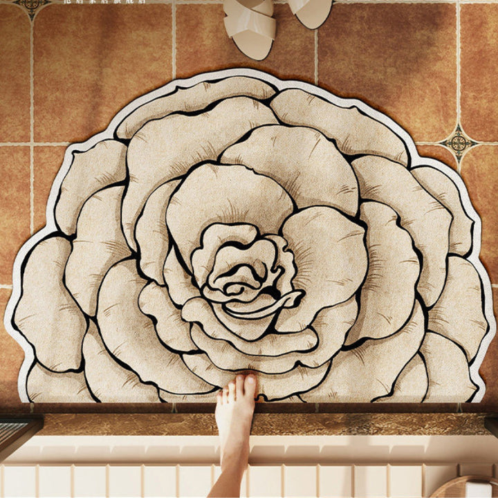 Floral Design Bath Mat Kalsten