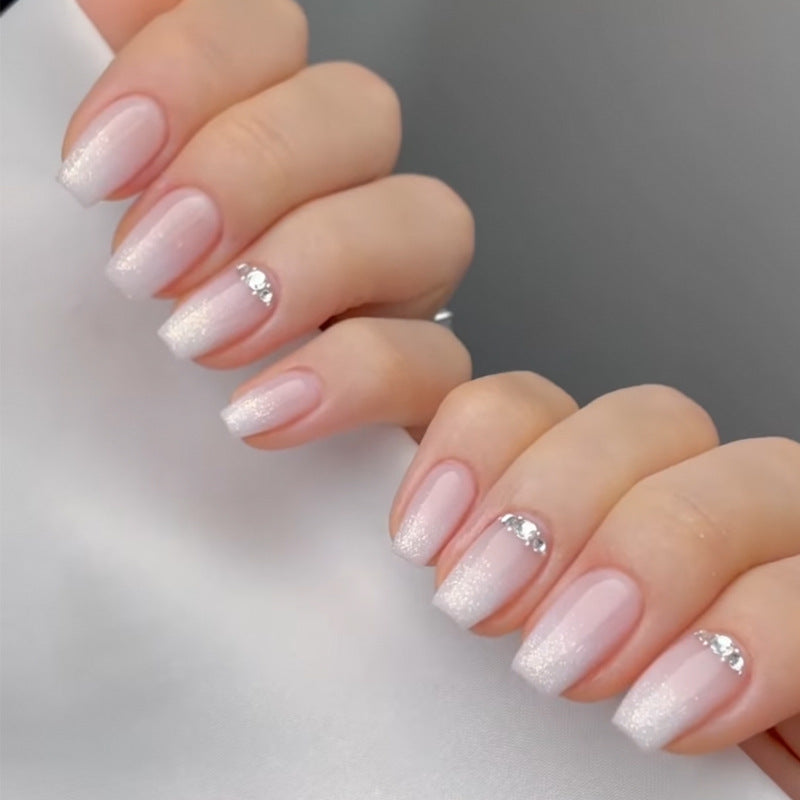 Elegant Gel Press-On Nail Set with Sparkly Rhinestones Kalsten
