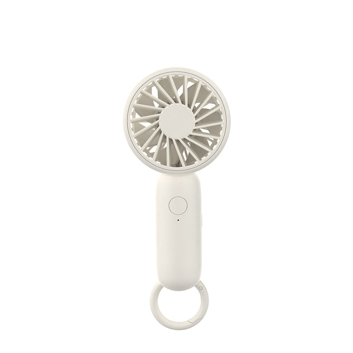 Cooling compact rechargeable handheld fan with carabiner loop and whisper-silent motor Kalsten