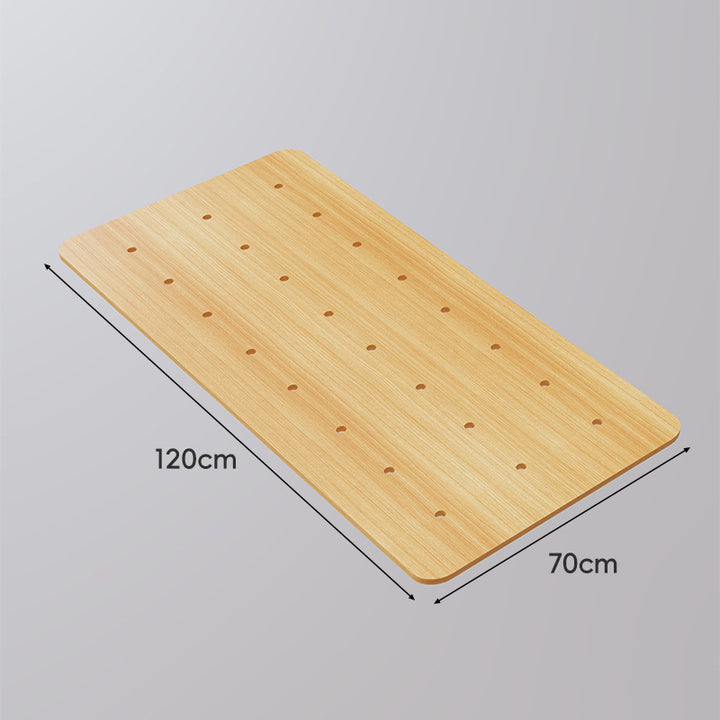 Large Perforated Bamboo Shelf Panel with Ventilated Slatted Design