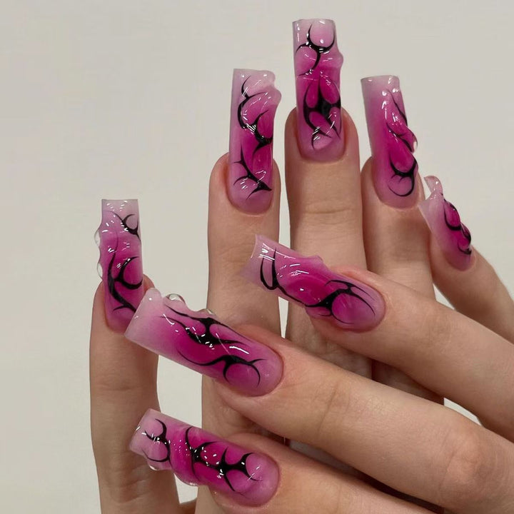 Artistic Nail Tips with Floral and Abstract Designs Kalsten 1788229281