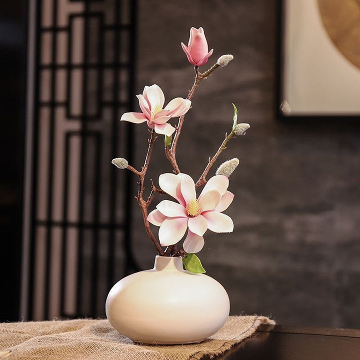 Luxurious Faux Magnolia Floral Branch