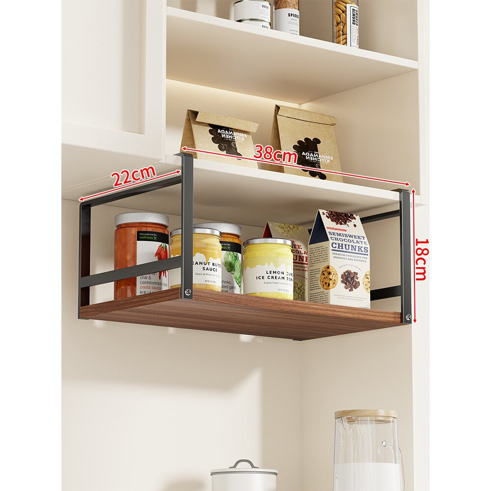 Under-Cabinet Sliding Pantry Shelf with Wooden Base and Steel Frame