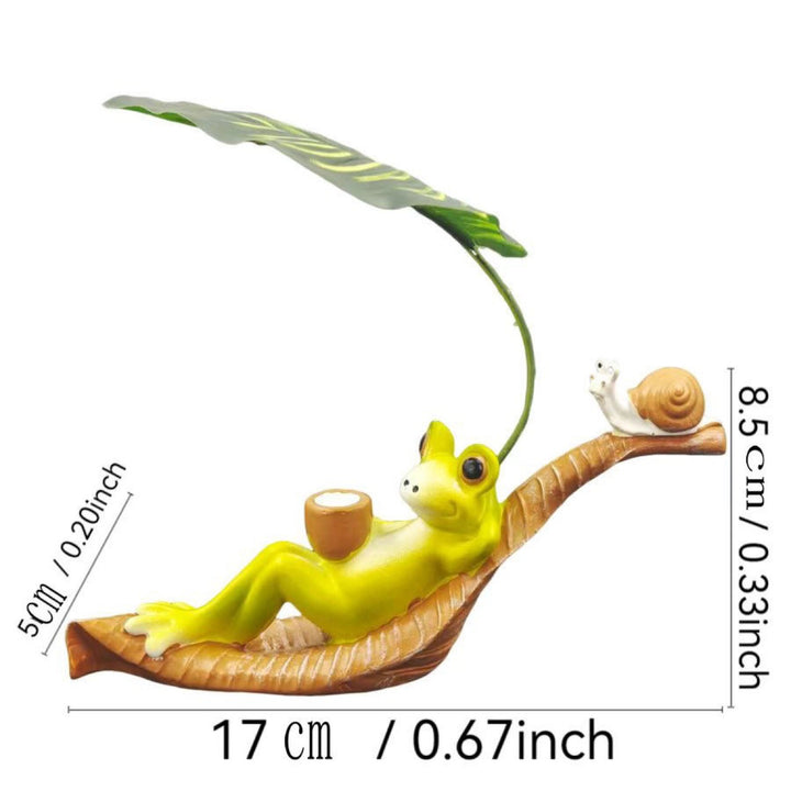 Funny frog figure with leaf decor Kalsten