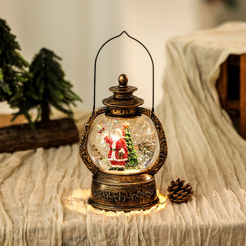 Nostalgic Christmas lantern with snow globe Kalsten