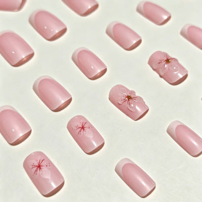 Floral Accent Press-On Nails Kalsten