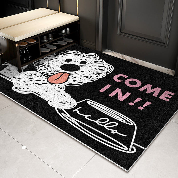 Cartoon Dog Themed Welcome Mat for Door