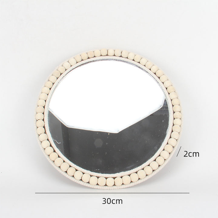 Playful Wall Mirror Made of Rattan Kalsten
