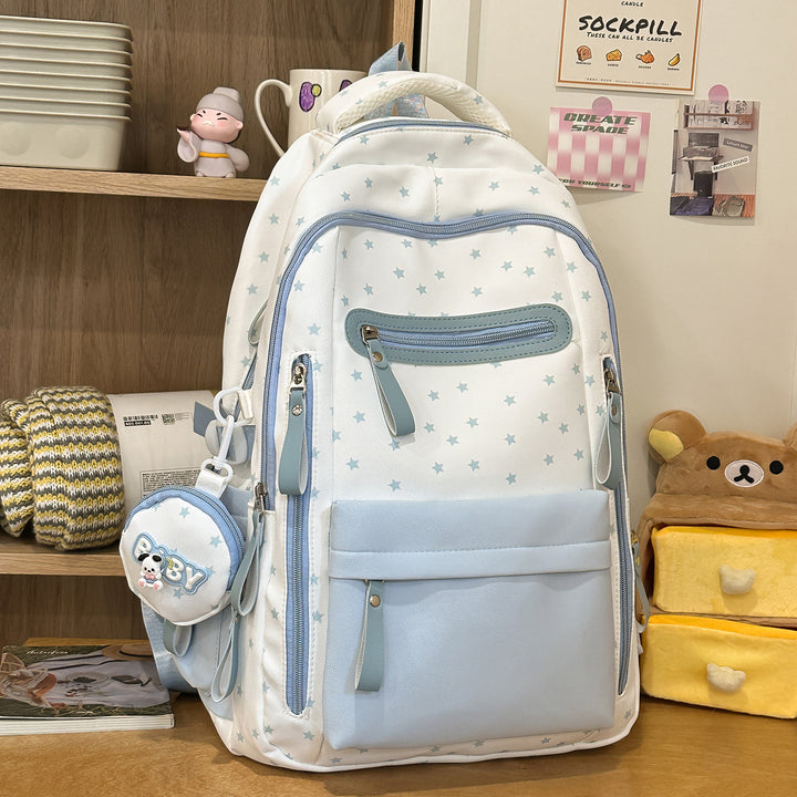 Backpack with Charming Star Applications and Practical Compartments Kalsten