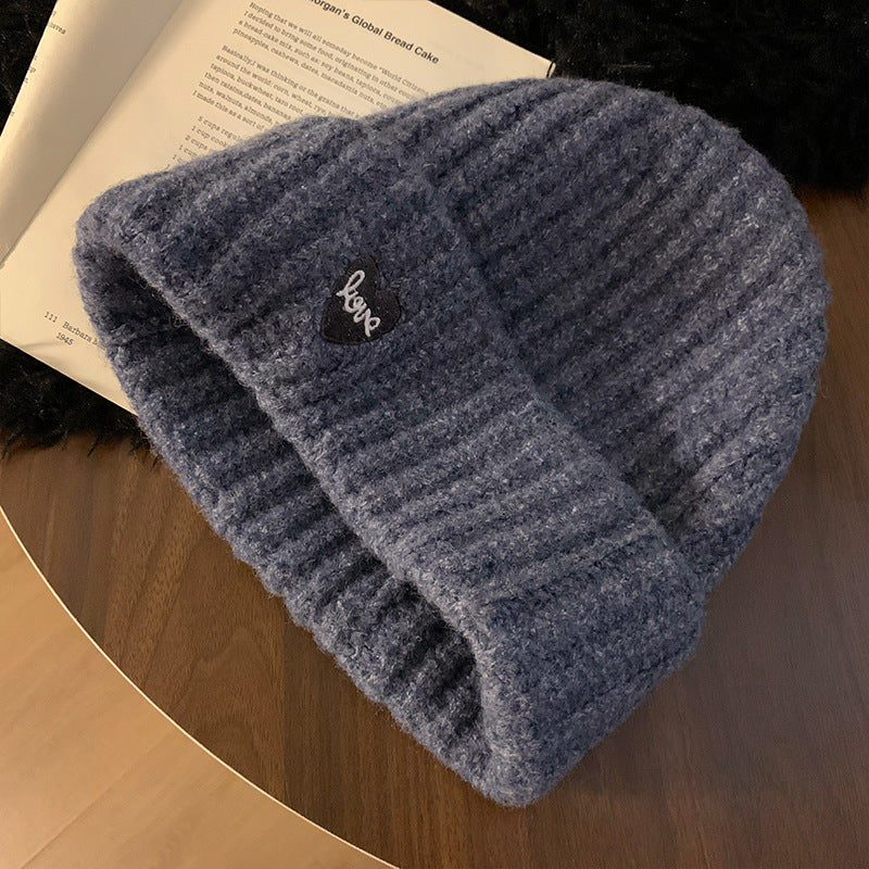 Cozy Knitted Love Patch Beanie