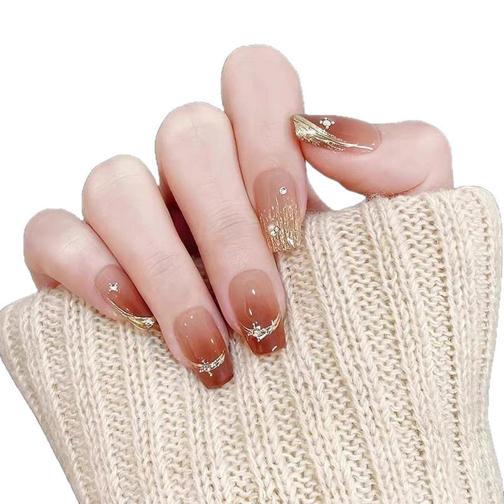 Elegant Glittering Press-On Nail Art Kalsten